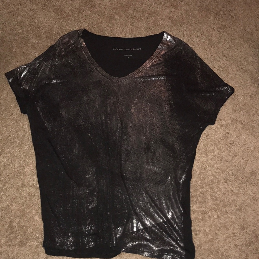 Calvin Klein sparkly V neck